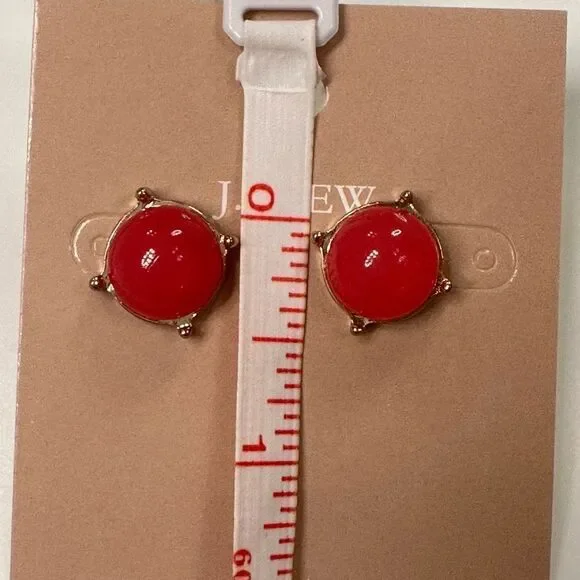 J. Crew Translucent Hot Pink Bubble Studs - Picture 2 of 3